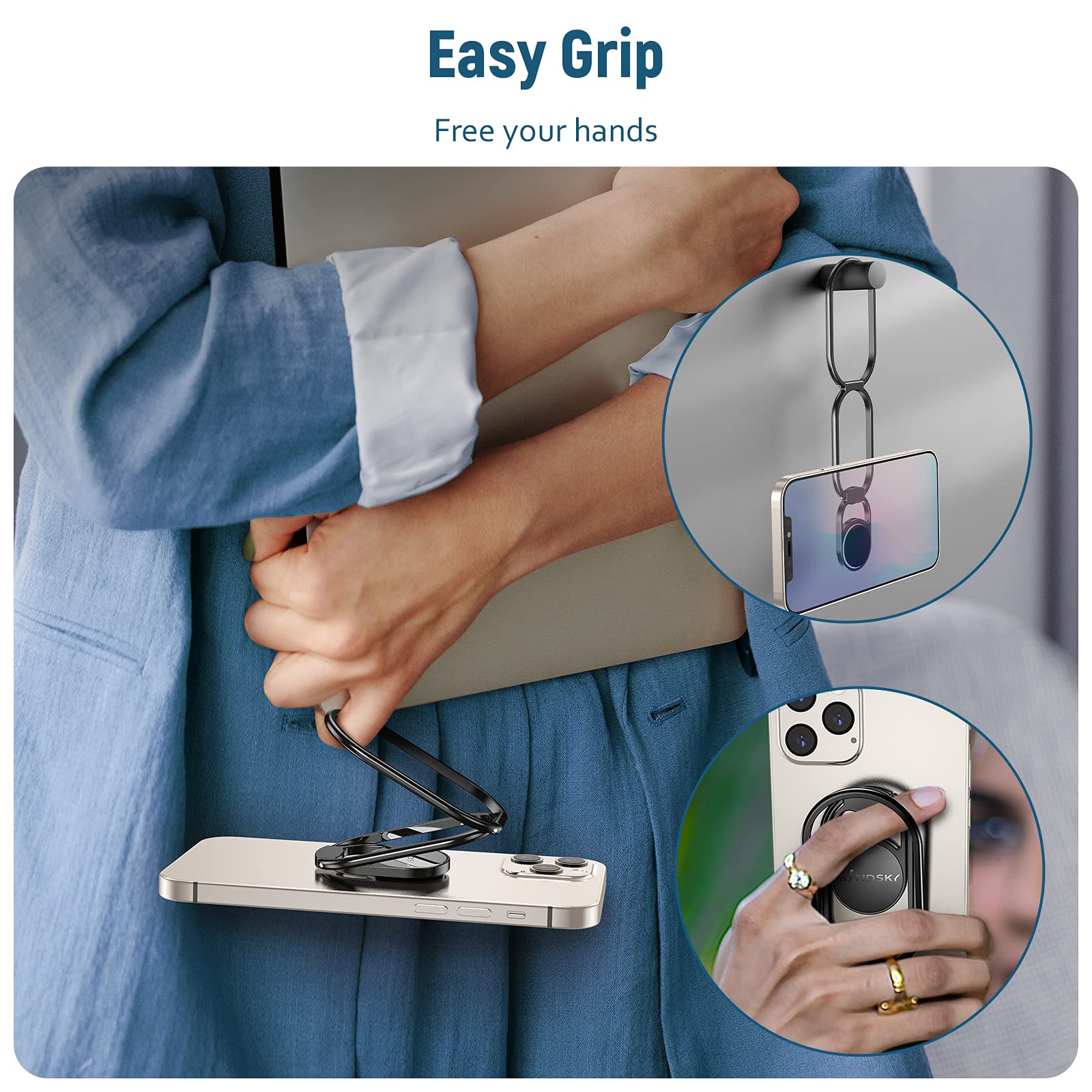 スマホアクセサリー DEEP RACER 360 Ring Phone Holder MINDSKY Mobile Phone Ring Holder Finger Holder 360